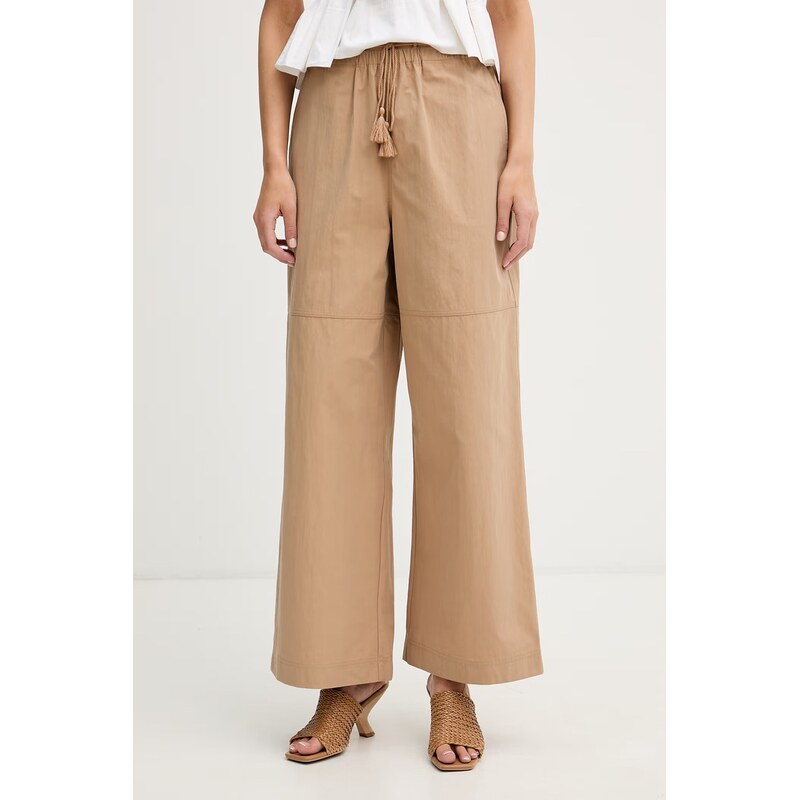 E-shop Sisley nohavice wide leg dámske s bavlnou