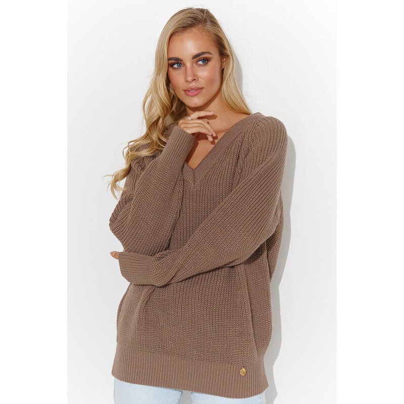 E-shop Makadamia dámsky sveter S140 Cappuccino
