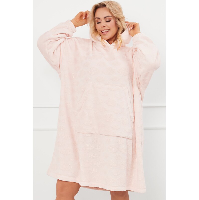 E-shop Italian Fashion huňatá oversize mikina Runa - s kapucňou