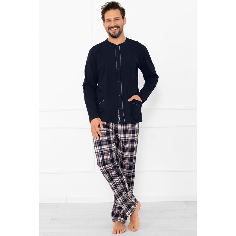 E-shop Italian Fashion pánske zapínacie pyžamo Sambor - bavlna