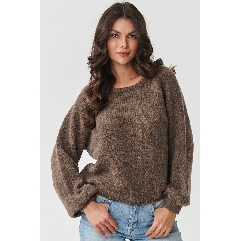 E-shop Makadamia dámsky sveter S168 - mocca