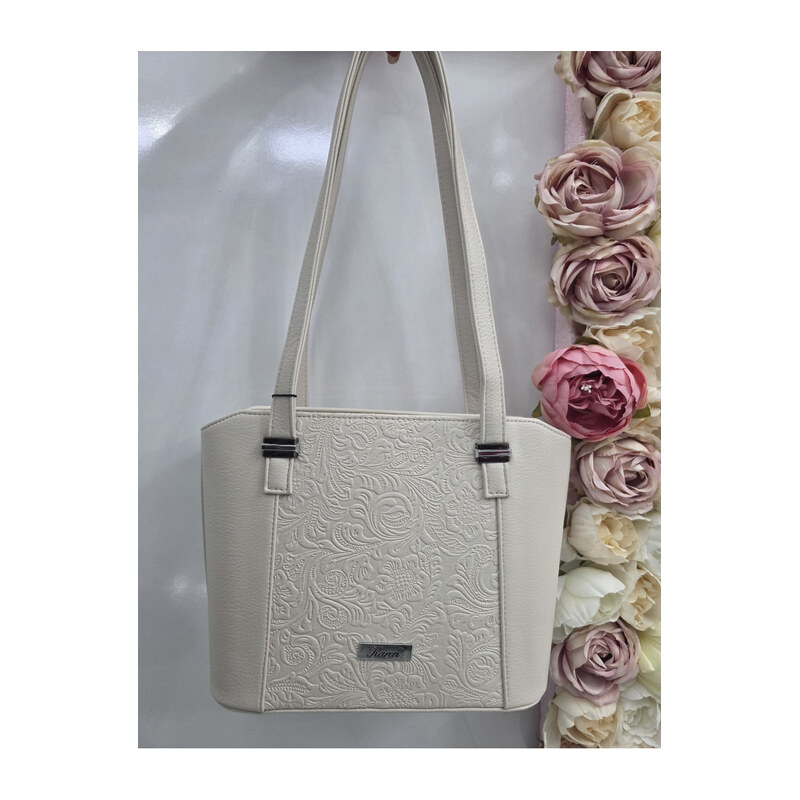 E-shop Katrins Fashion Béžová elegantná kabelka na plece Karen