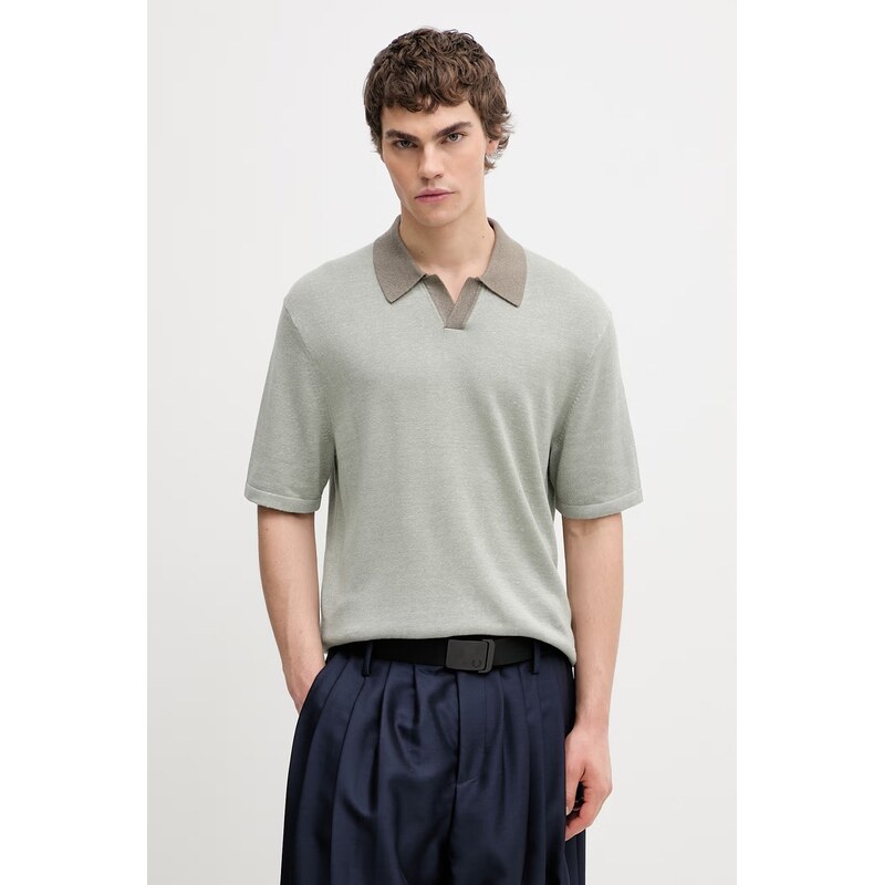 Calvin Klein úpletové polo tričko pánske s prímesou ľanu 69034951
