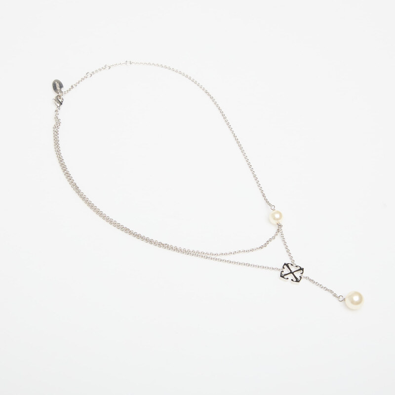 Náhrdelník Off-White Arrow Necklace Silver/ Black Universal 69036329