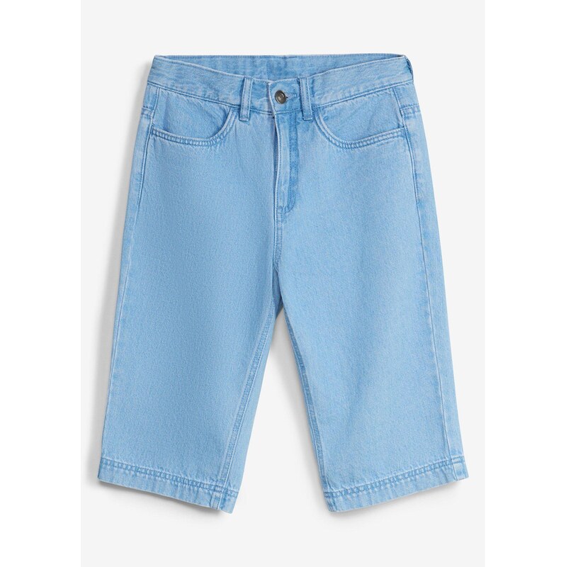 bonprix Džínsové bermudy, dlhé, s prestaviteľným pásom, Loose Fit, 69035669