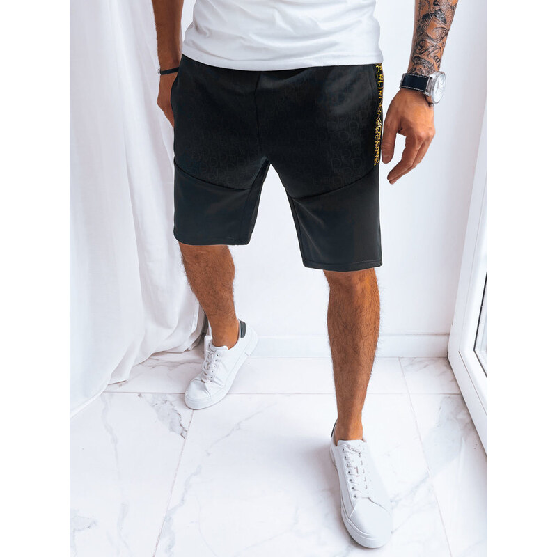 Pánske čierne teplákové šortky FashionStreet SX2260 69039755