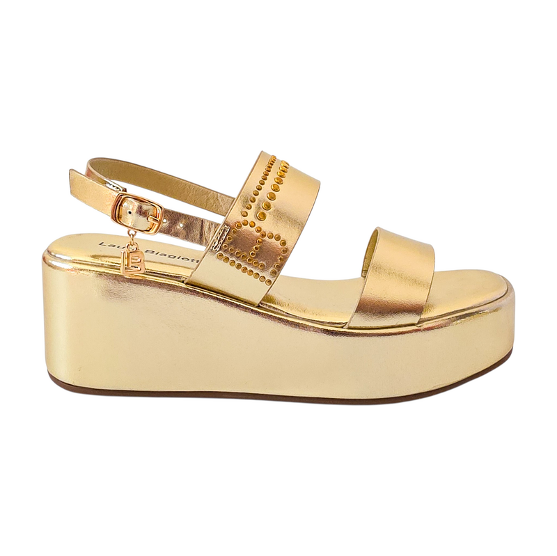 Zlaté sandále na platforme Laura Biagiotti Metal Gold 69041066