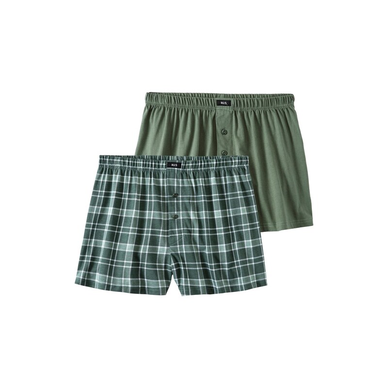 E-shop H.I.S Boxerky zelená / svetlozelená / tmavozelená