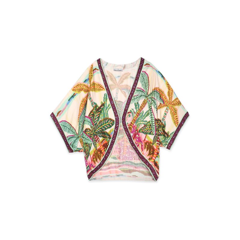 Lola Casademunt Kimono béžová / horčicová / zelená / ružová 69065491
