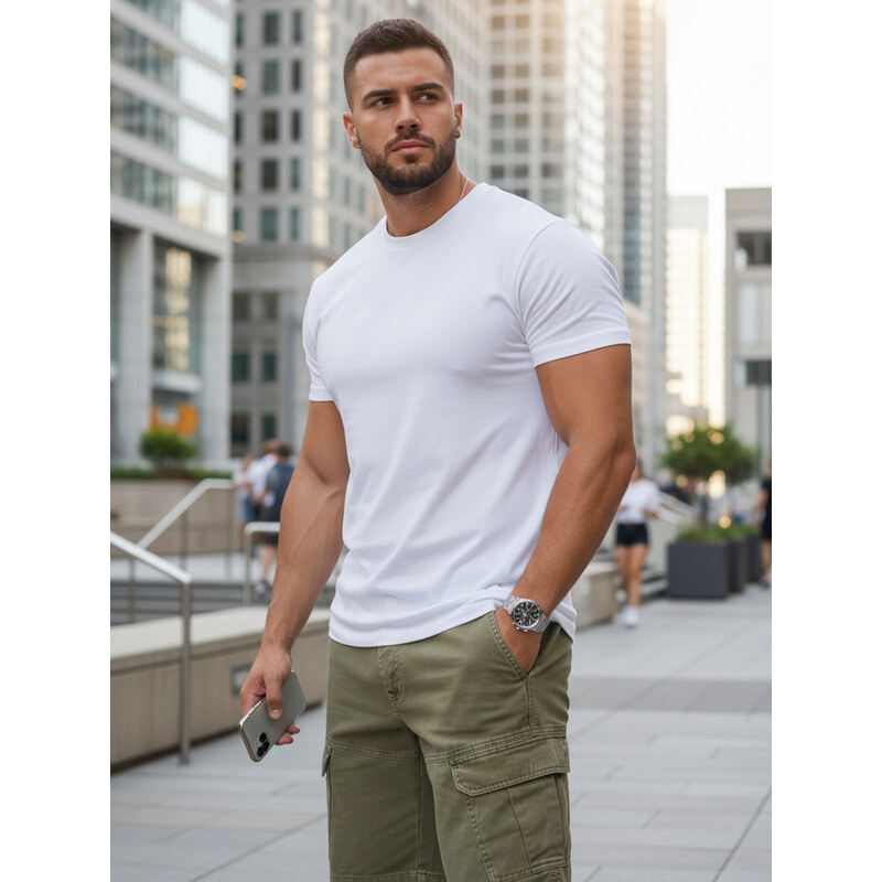 T-shirt męski klasyczny biały Dstreet RX5674 69066133