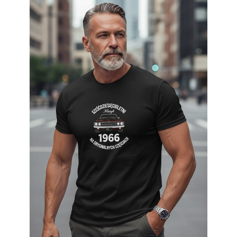 Dstreet Koszulka męska SZEŚĆDZIESIĘCIOLETNI KLASYK czarna NX0102R 69072099
