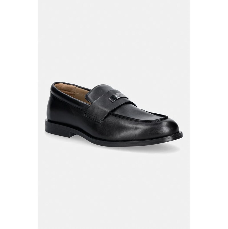 E-shop Calvin Klein mokasíny pánske kožené ESS RUBBER LOAFER HW PLAQ VA