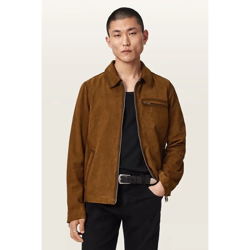 AllSaints prechodná bunda pánska semišová ASHWOOD 69087443
