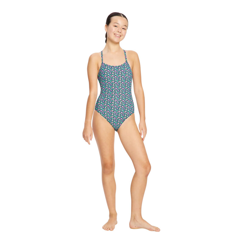 Dievčenské menštruačné plavky Modibodi Racer One Piece Light Aqua 69088375