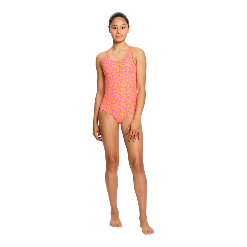 Dievčenské menštruačné plavky Modibodi Racerback One Piece Light Wavy 69088381