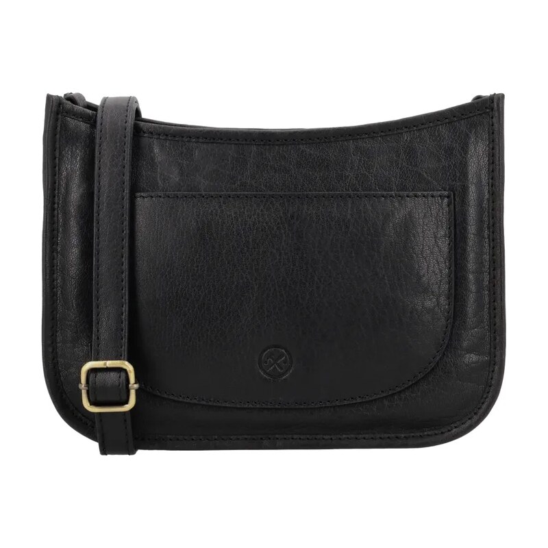 Hide & Stitches Čierna kožená crossbody kabelka „Francesca“ 69091341
