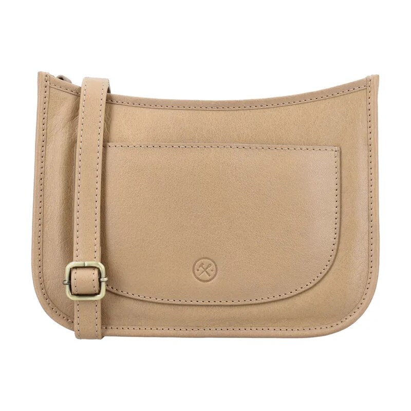 Hide & Stitches Bežová kožená crossbody kabelka „Francesca“ 69091342