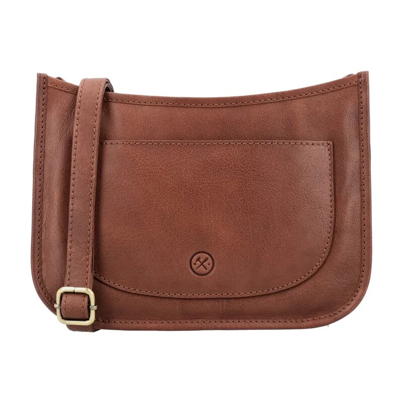 E-shop Hide & Stitches Hnedá kožená crossbody kabelka „Francesca“