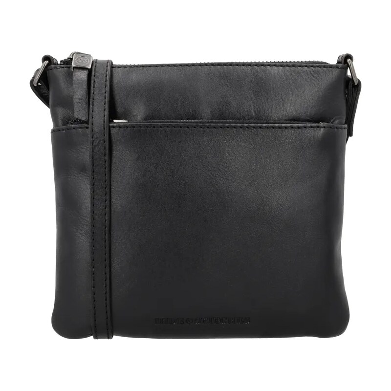 E-shop Hide & Stitches Čierna štvorcová crossbody z pravej kože