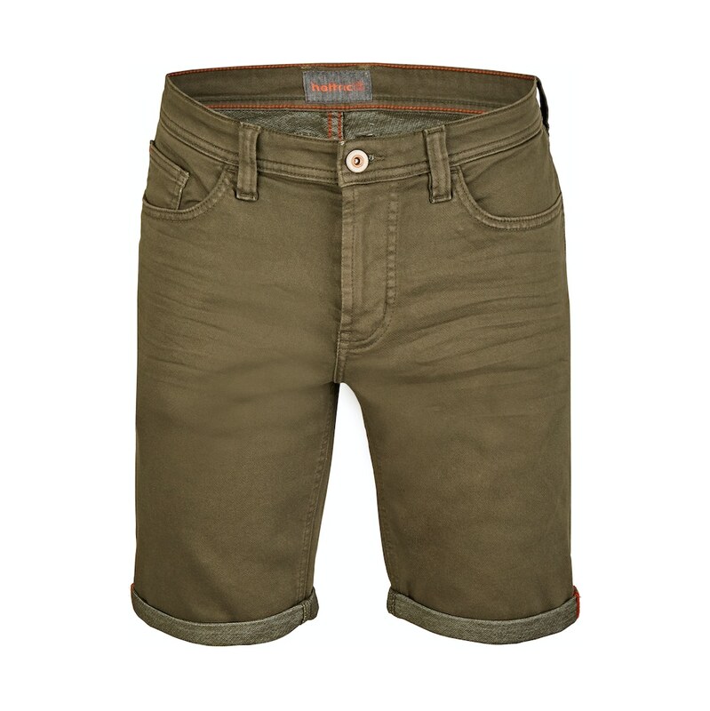 Pánske kaki elastické Jogg denim bermudy HATTRIC 69091440