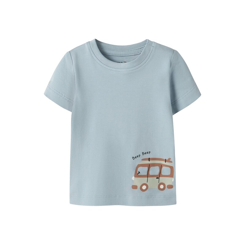 E-shop NAME IT Tričko NBMJANICK modrosivá / čokoládová / pastelovo