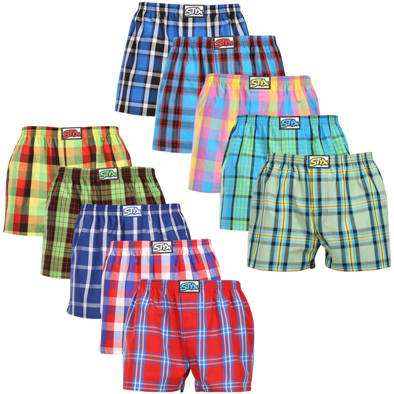10PACK pánske trenky Styx klasická guma viacfarebné (10A30111) 69110827