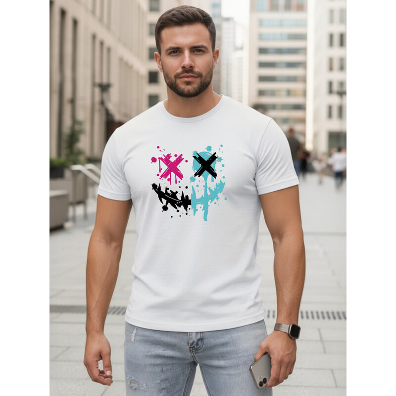 E-shop Bawełniany t-shirt męski streetwear biały Dstreet NX5100R