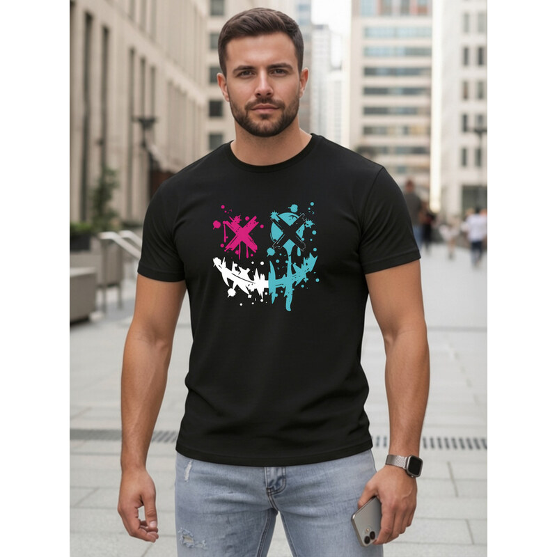 E-shop Bawełniany t-shirt męski streetwear czarny Dstreet NX5100R