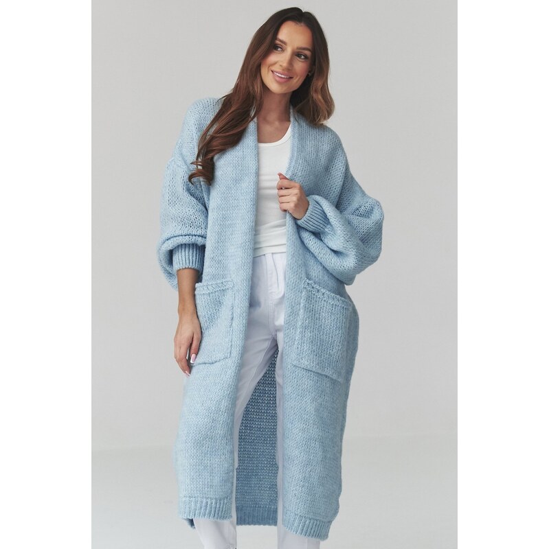 E-shop Makadamia dámsky kardigan S172 - sv. modrý