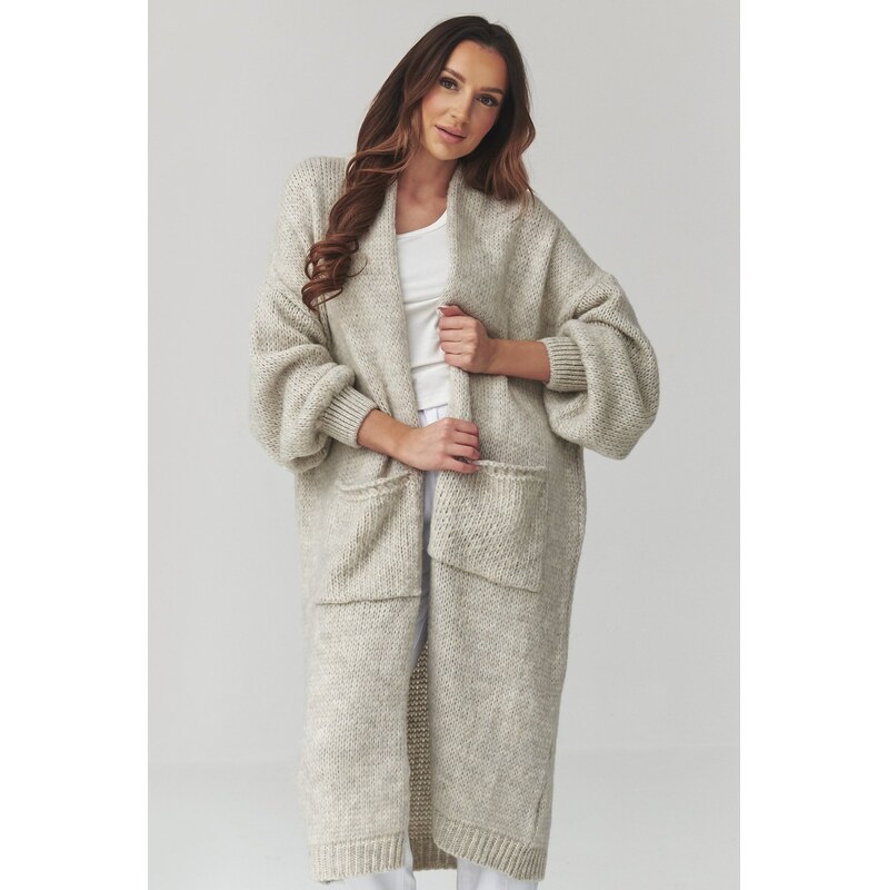 E-shop Makadamia dámsky kardigan S172 - sv. šedý