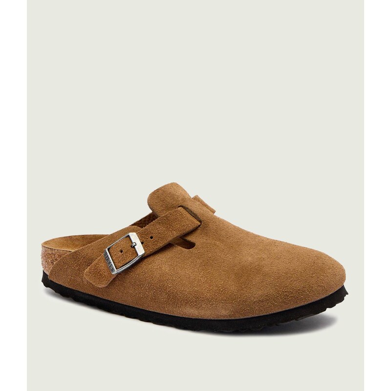 Birkenstock Šľapky typu mules Boston | semiš | narrow fit soft footbed