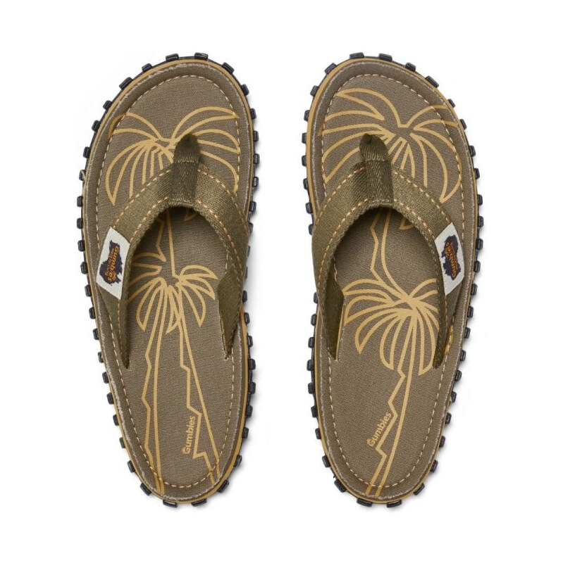 E-shop Pánske žabky Gumbies ISLANDER FLIP-FLOP PALM LEAF KHAKI