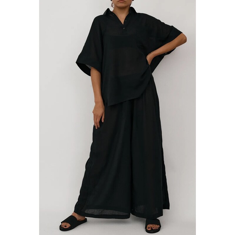 E-shop Muuv. nohavice wide leg dámske bavlnené NOCHE
