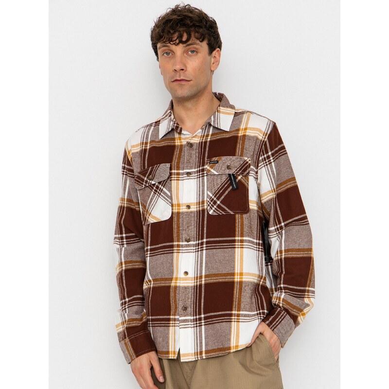 Brixton Bowery Lw Ultra Flannel (chocolate/off white)hnedá 68808559