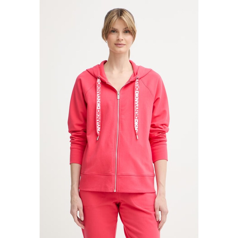 DKNY mikina na zips s kapucňou dámska bavlnená 69127908