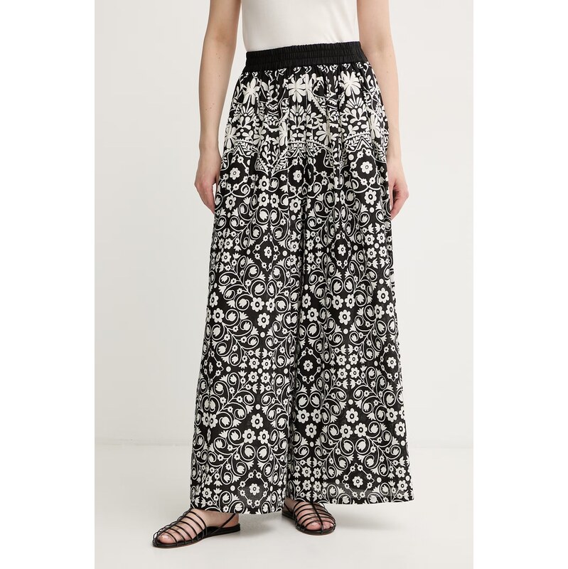 E-shop Weekend Max Mara nohavice wide leg dámske bavlnené