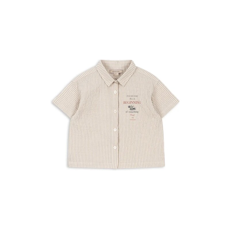 Konges Sløjd detská košeľa bavlnená s elastanom ELLIOT SS SHIRT GOTS 69134104