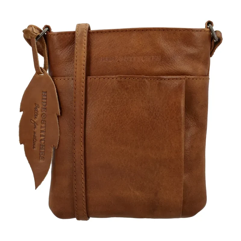 E-shop Hide & Stitches Hnedá premiová crossbody kabelka z pravej kože