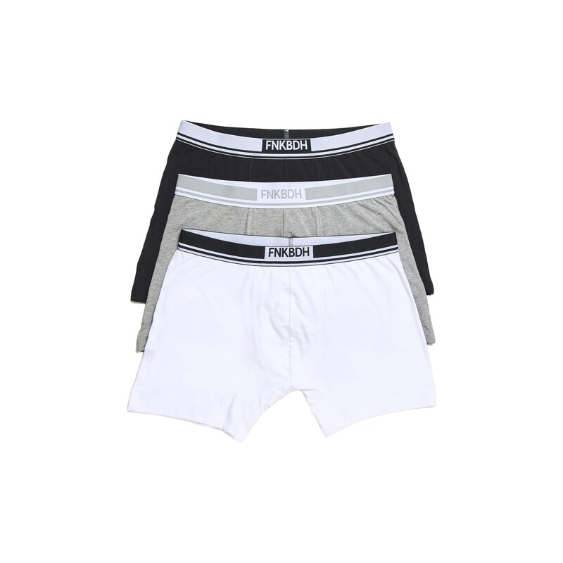 E-shop Funky Buddha Boxerky sivá / čierna / biela