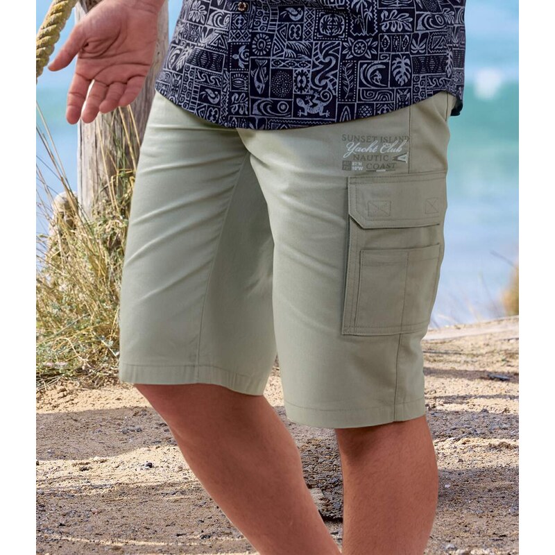 Plátenné kapsáčové bermudy Atlas For Men Zelená 69153871