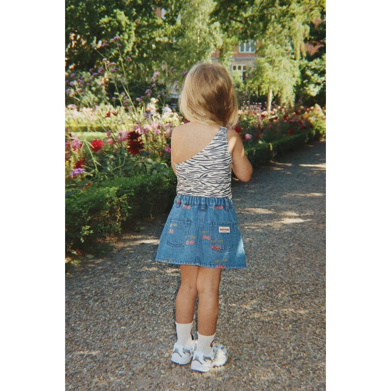 Konges Sløjd sukňa áčkového strihu rifľová MAGOT PRINTED SKIRT GOTS 69156770