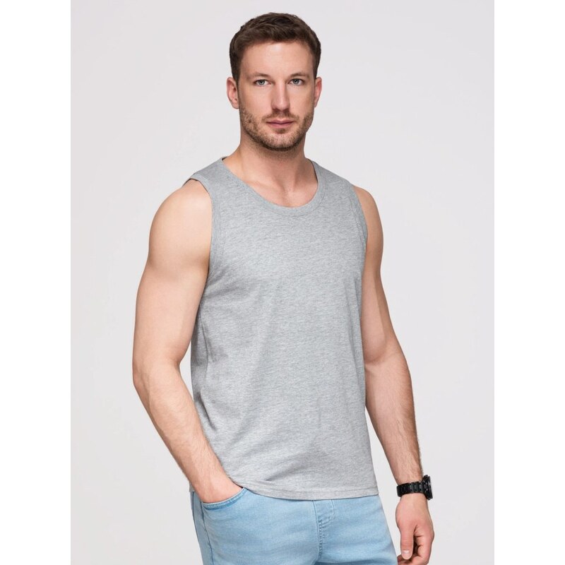 Ombre Clothing Jednoduché šedé tielko V2 TSBT-0272 69156856