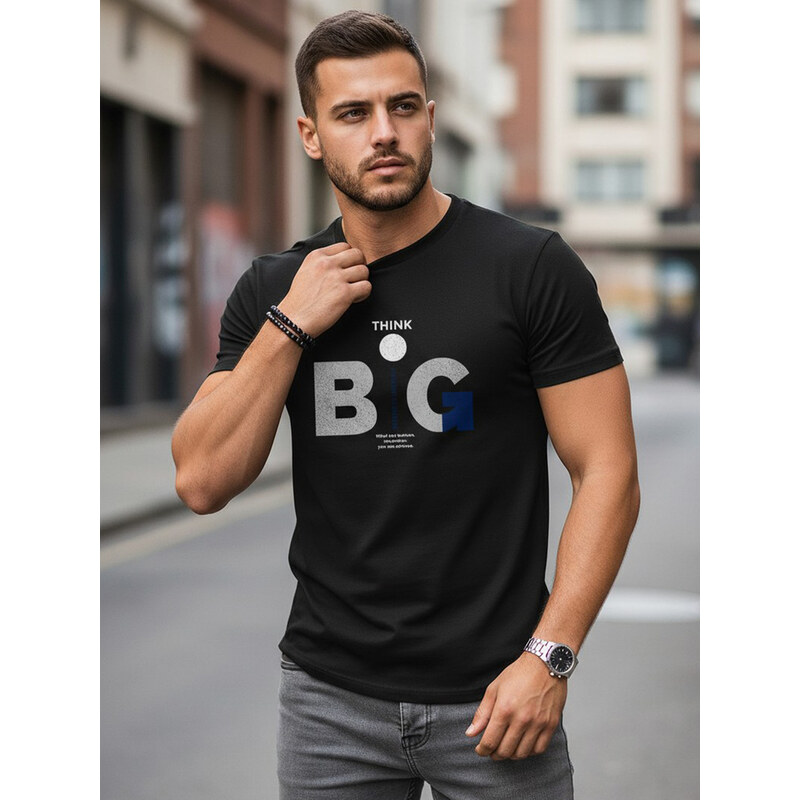 Koszulka męska bawełniana z nadrukiem czarna Dstreet NX0155R 69167425