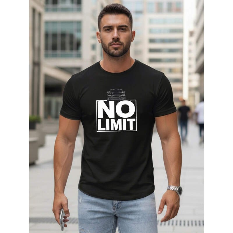 Koszulka męska bawełniana z nadrukiem No limit czarna Dstreet NX0129R 69167420