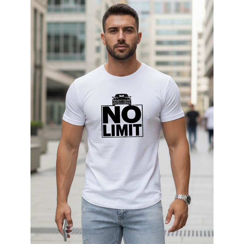 Koszulka męska bawełniana z nadrukiem No limit biały Dstreet NX0129R 69167443