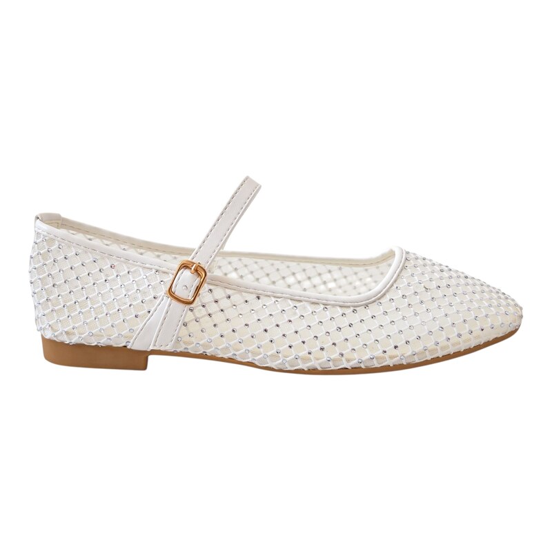 Biele balerínky Laura Biagiotti Strass White 69168164