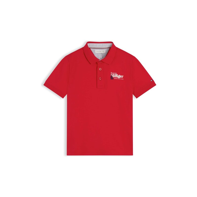 TOMMY HILFIGER Tričko Regular Fit Graphic Embroidery červená / biela 69188014