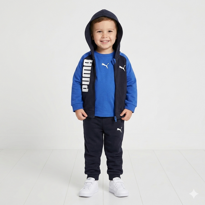 Puma MINICATS SET-3 Tee, Hooded, Pantst INF BLUE 69193358