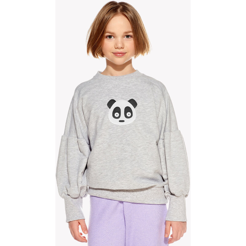 Pískacie mikina Fiona, Detské, Sivá, Panda 69214921