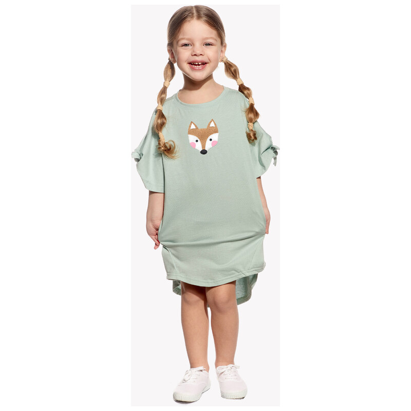 Pískacie šaty Nela Mini, Dievča, Mentolové, Líška 69215474